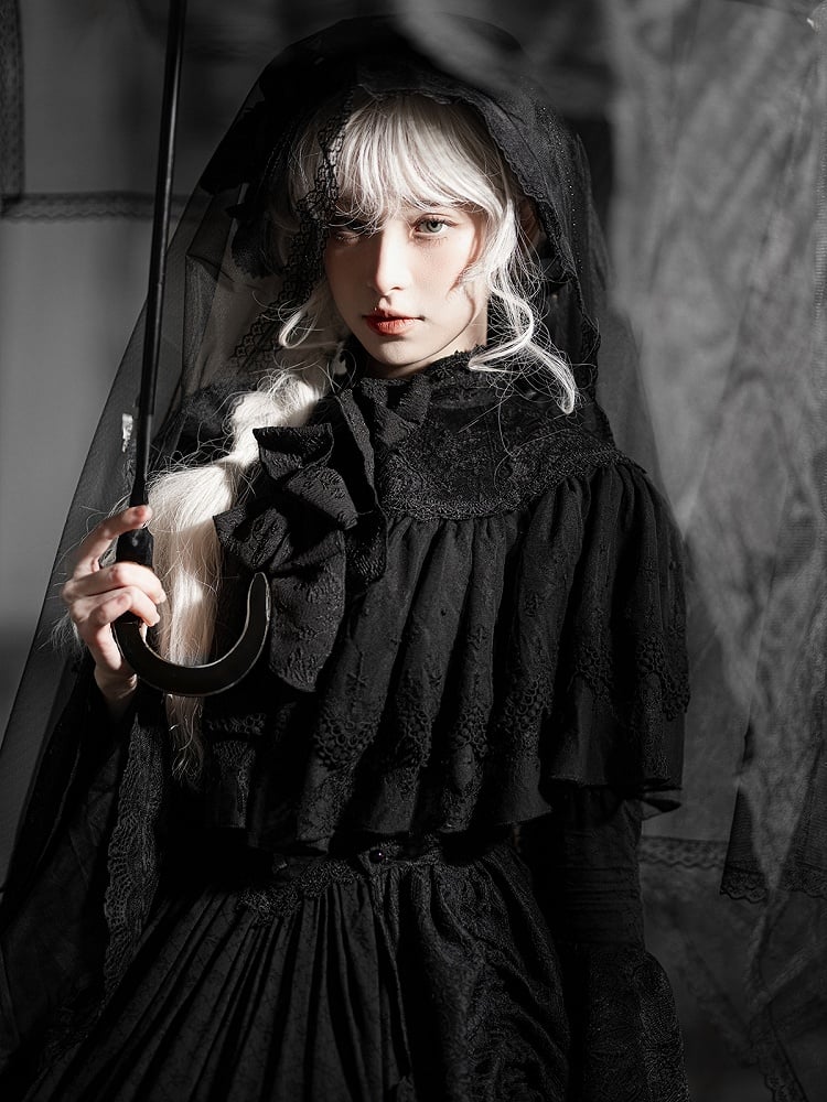 Gothic Lace Black Cape