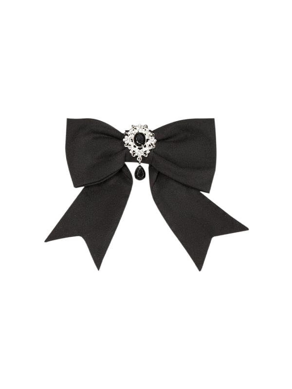 / Black Bowtie Brooch Beige