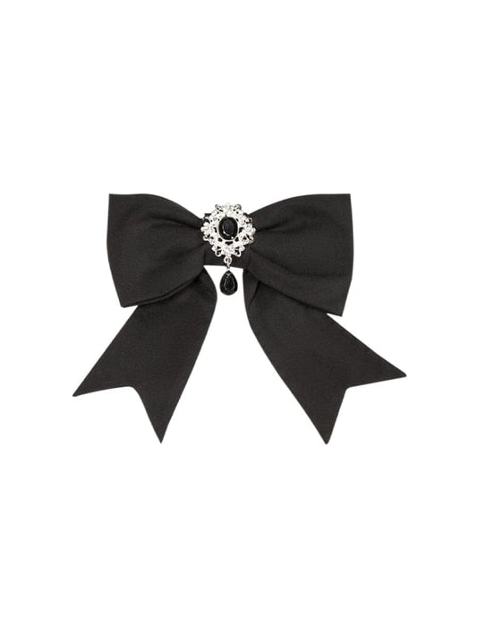 / Black Bowtie Brooch Beige