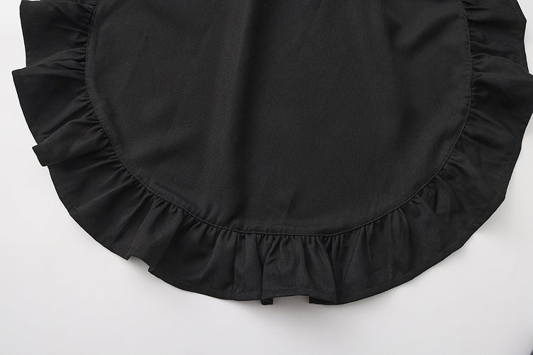 Collar Lapel Ouji Detail Waistcoat Ruffle Train Lolita Detachable Black with