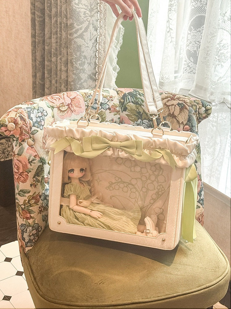 Large Transparent Window Bag with Side Zip in Multiple Colors - Green Gable