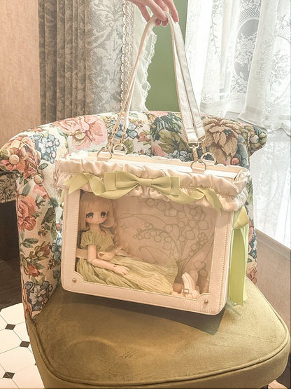 Large Transparent Window Bag with Side Zip in Multiple Colors - Green Gable