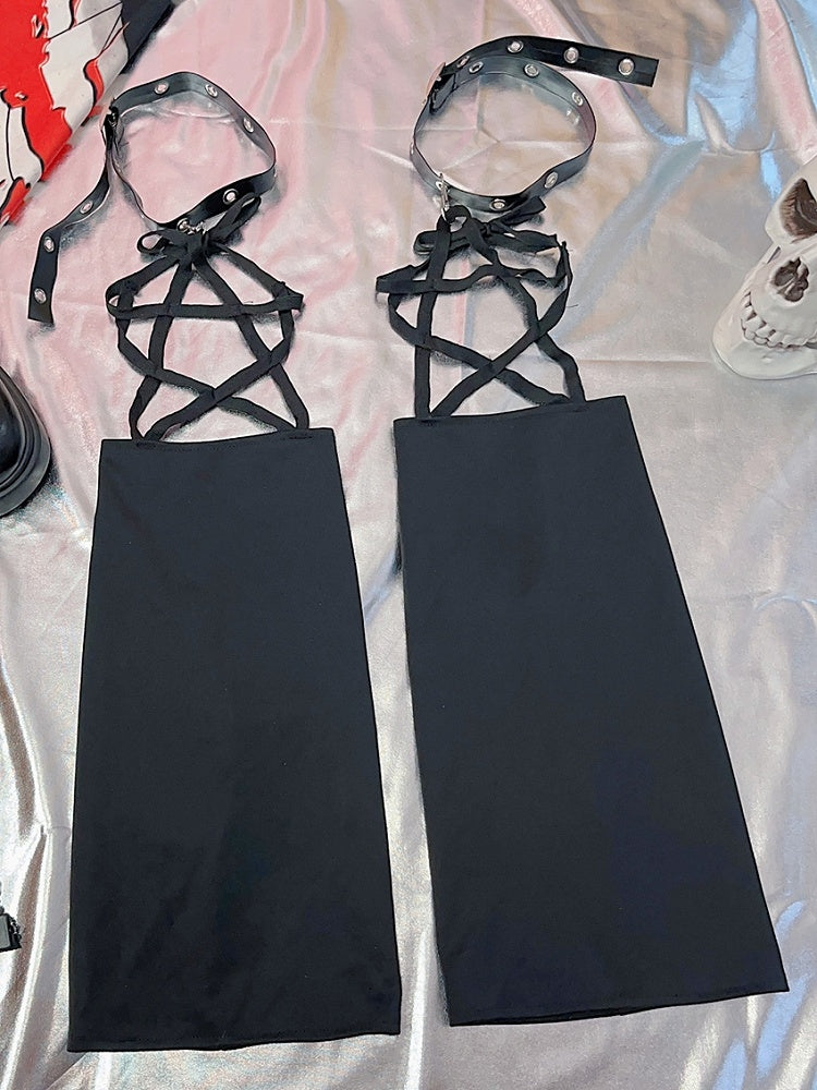 Star Black Design Glamourös mit Y2K-Wärmern Loop Leg