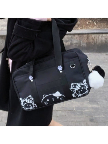 Cute Cat Print Shoulder Bag - Magic Diary