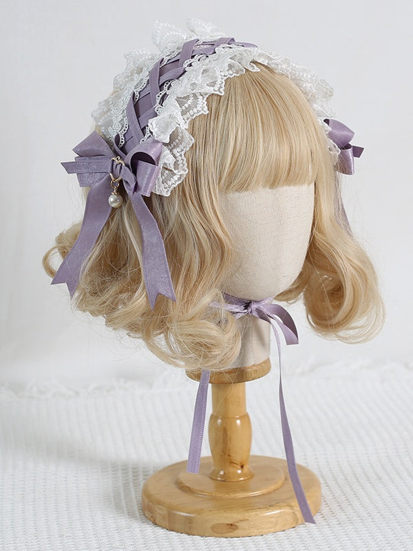 Hairband Lace With Bowknot Colors Cute 7 Bead Charm Sweet Lolita