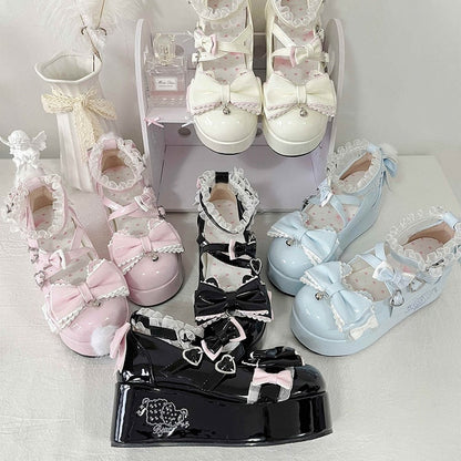 with Sweet Cat Toe Ears Round Platforms 7cm Pink