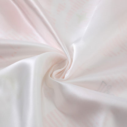 Blue/Pink Oversized Satin Short Sleeve T-Shirt with Clover