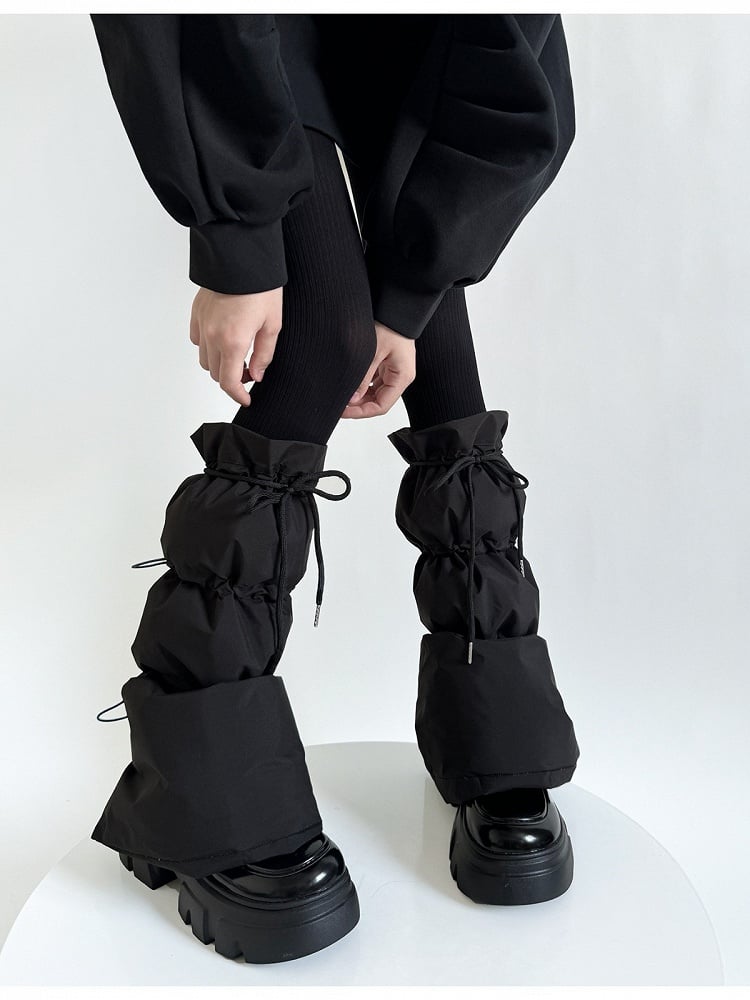 and Mid-calf 3 Drawstring Design Leg Warm Elastic Winter with Warmers Colors