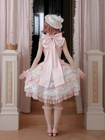 Pink & Blue Sweet Candy-themed Lolita JSK Dress - Meng Fu Zi