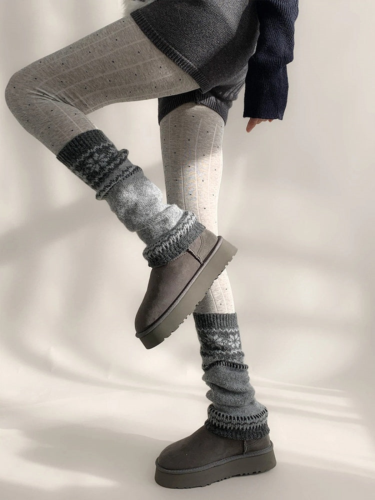 Isle Fair Leg Colors） Knit Patterned Warmers（4