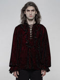 Red Men's Gothic Velvet Shirt