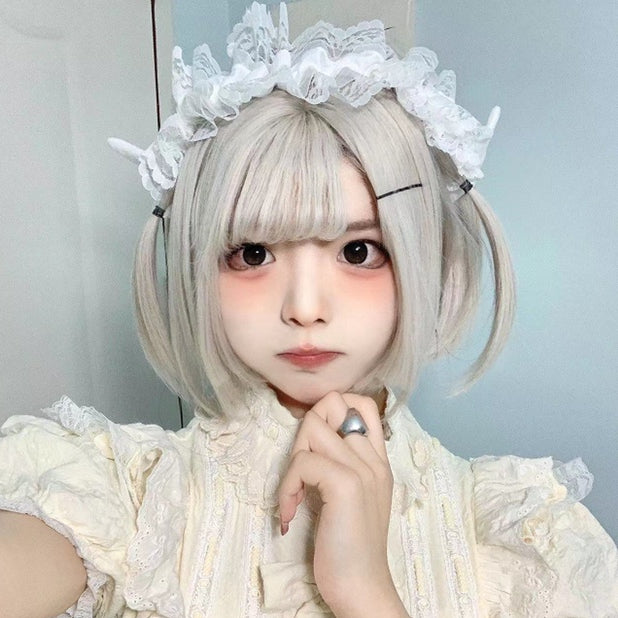 White Plush Ruffled Lace KC Wings with Angel