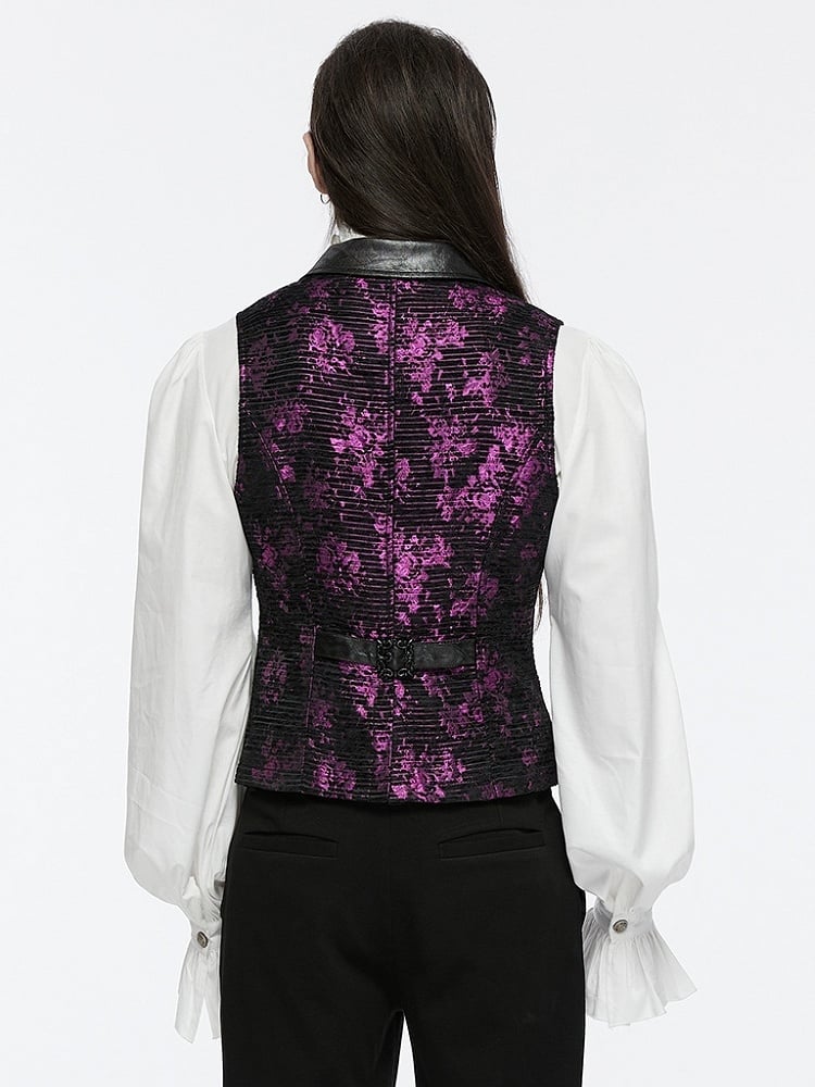 Goth Violet Men's Exquisite Jacquard Vest