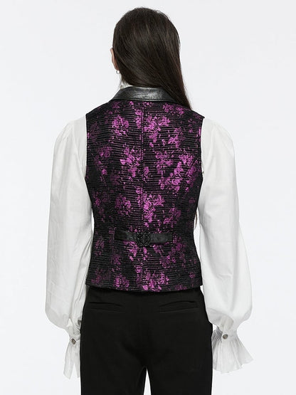 Goth Violet Men's Exquisite Jacquard Vest