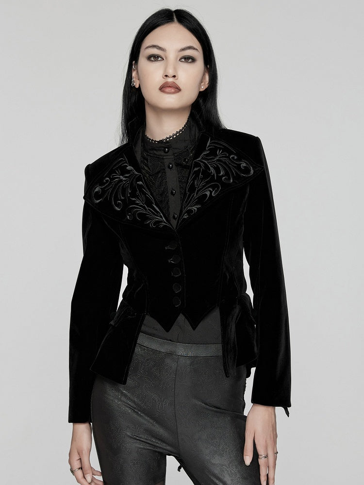 Black Gothic Exquisite Embroidered Coat
