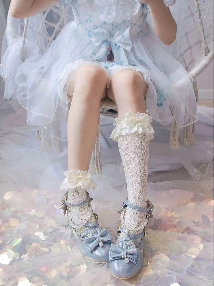 Socks Style (3 Lolita Calf Lace Colors) Bow