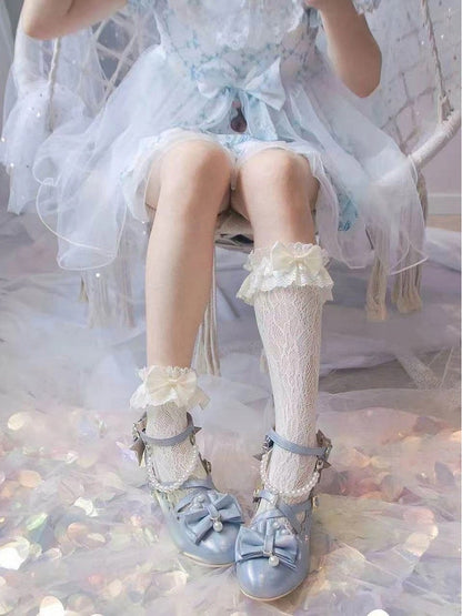 Socks Style (3 Lolita Calf Lace Colors) Bow