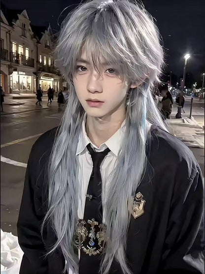 with Bangs Straight Blue Ombre Ouji Dusty 50CM Wig Style