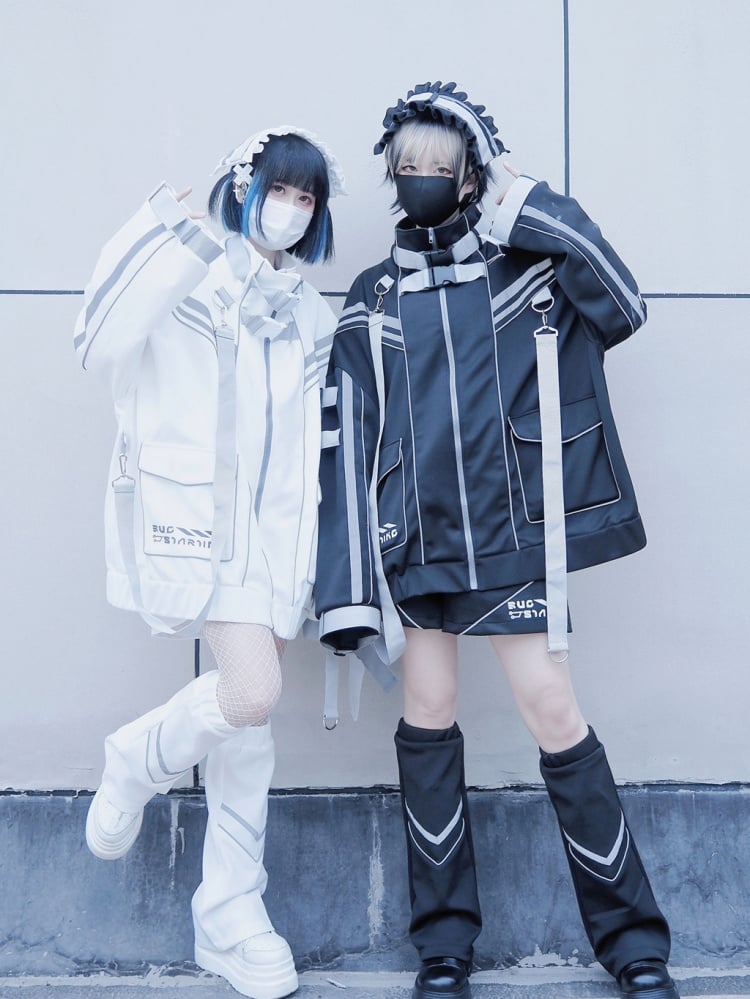 Schwarzes Cyberpunk-Haarband mit Schnalle