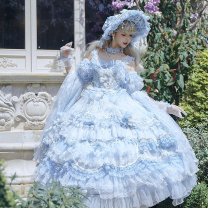 Dress Wedding Ankle Lolita Hanayome Sizes Hime Plus Blue Available Gorgeous Length