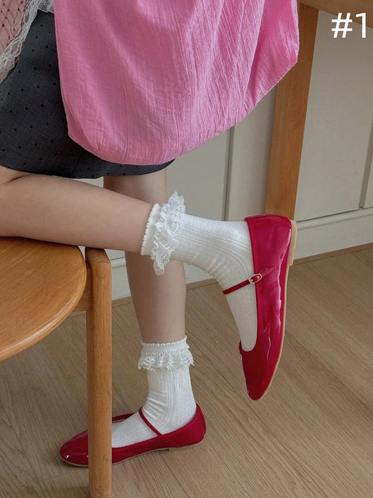 Style) Socks 5-Style Daily Sweet (Cute