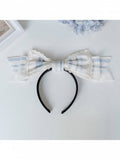 Lace Trimmed Bow KC in White & Blue Lolita Style - With PUJI