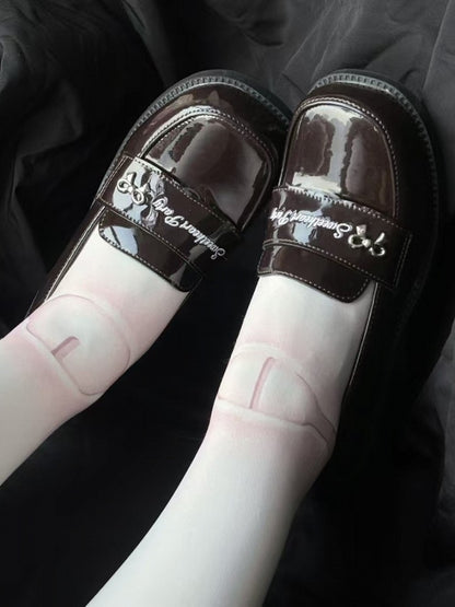 4.5cm Brown Accents with Heeled Preppy Loafers Letter Style