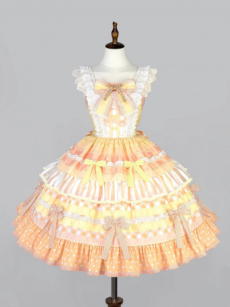 Cake Accents Lolita Kleid mit Schleife, Orange
