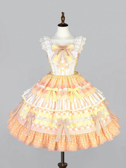 Cake Accents Lolita Kleid mit Schleife, Orange