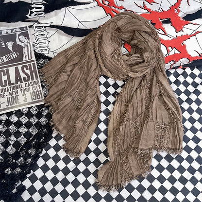 Grauer Ödland-Punk-Distressed-Schal