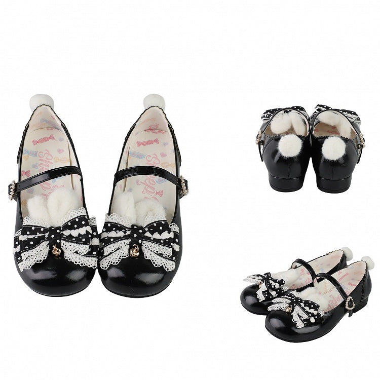 Sweet Bow at Black Top Mary Jane with Lolita Shoes