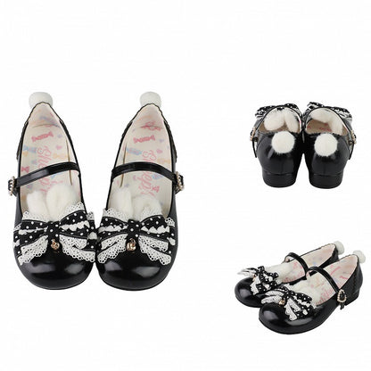 Sweet Bow at Black Top Mary Jane with Lolita Shoes
