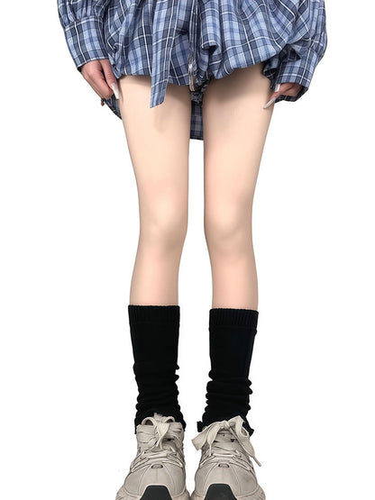 ニットブルー/イエロー/ブラック/ホワイトレッグウォーマー