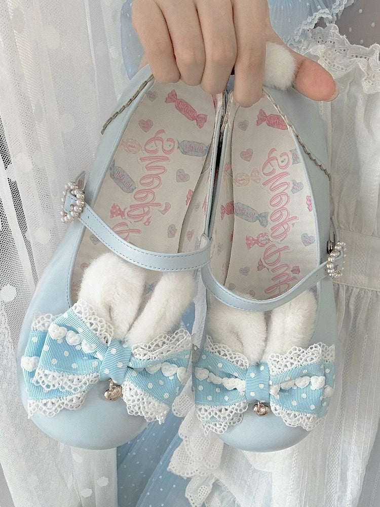 at Jane Sweet Shoes Top Mary with Lolita Bow Blue