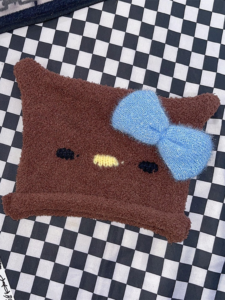 Bowknot Y2K Gestrickte Kätzchenmütze