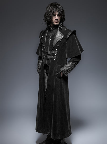 Long Coat Black Cool Men's Gothic Cloak