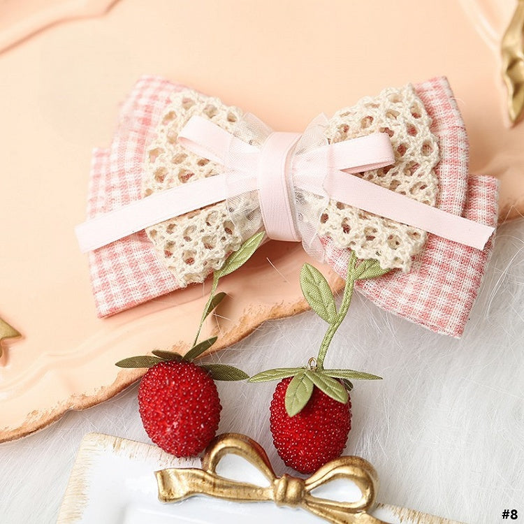 Pink Lolita Options Theme Sweet Hairclip 13 Strawberry
