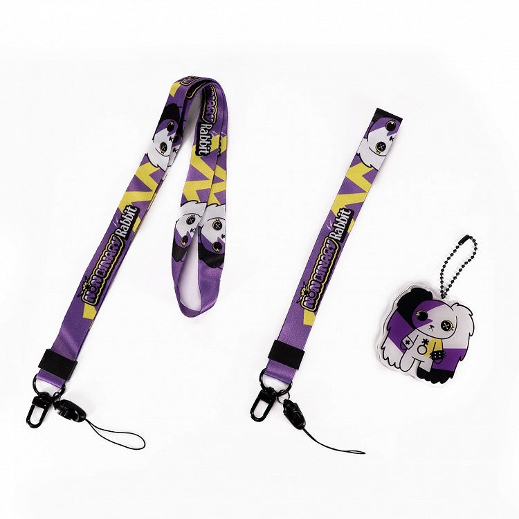 Guro Bunny Lanyard Kawaii 10 Designs with Two Cartoon Keychain/Phone Options Strap Detachable