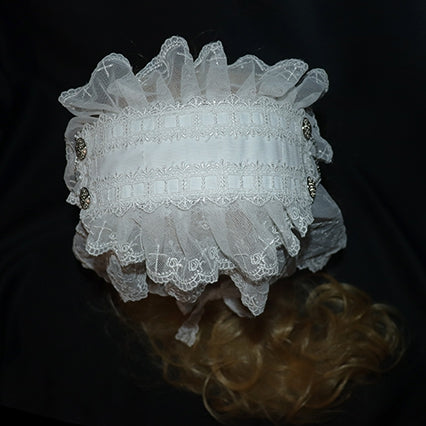 Hairband Lolita Lace White/Black Gothic