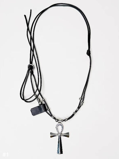 Cross Pendant Silver Y2K Necklace - Kiwi Store
