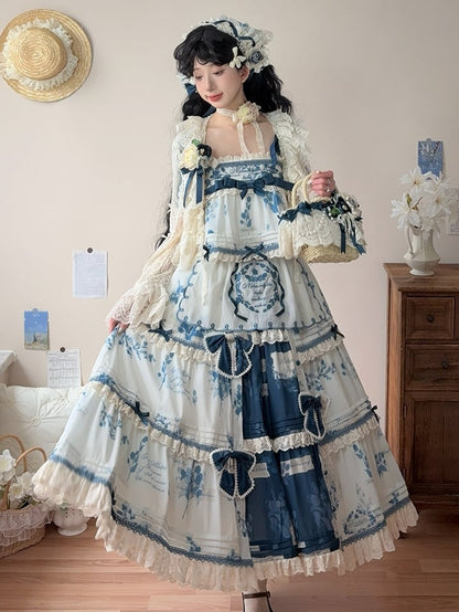 Sommerrock plus Mulberry Blue Cami Print Top + Lolita Verfügbare Setgrößen