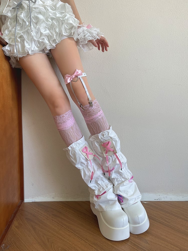 Pink Garterwith Decoration Bow Leg Heart