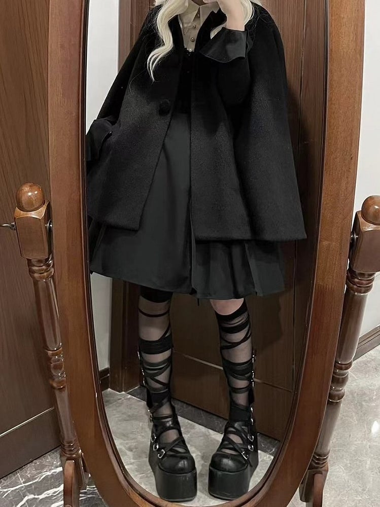 Cape Lolita Black Detail with Bow