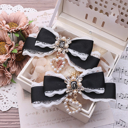 Rhinestone Color 4 Lace Options Kei Bowknot Jirai Hairclip