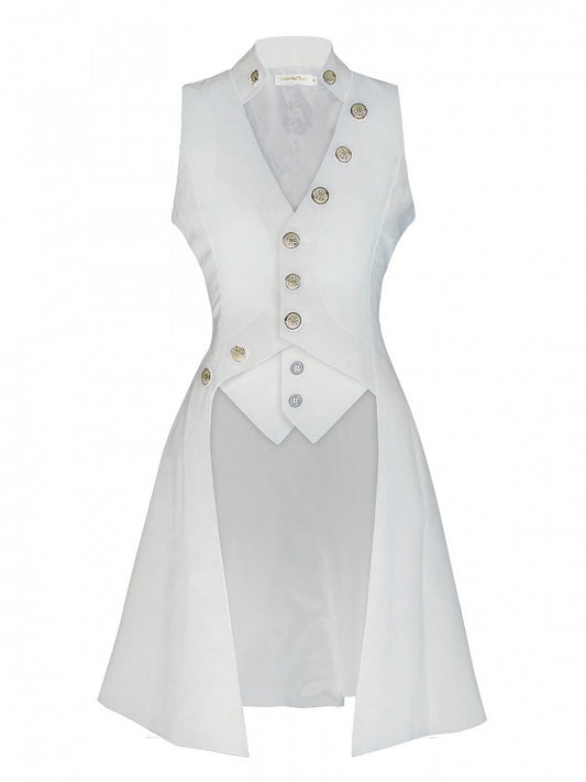 Lolita Waistcoat Design V-neck White Fake Ouji Two-pieces Long