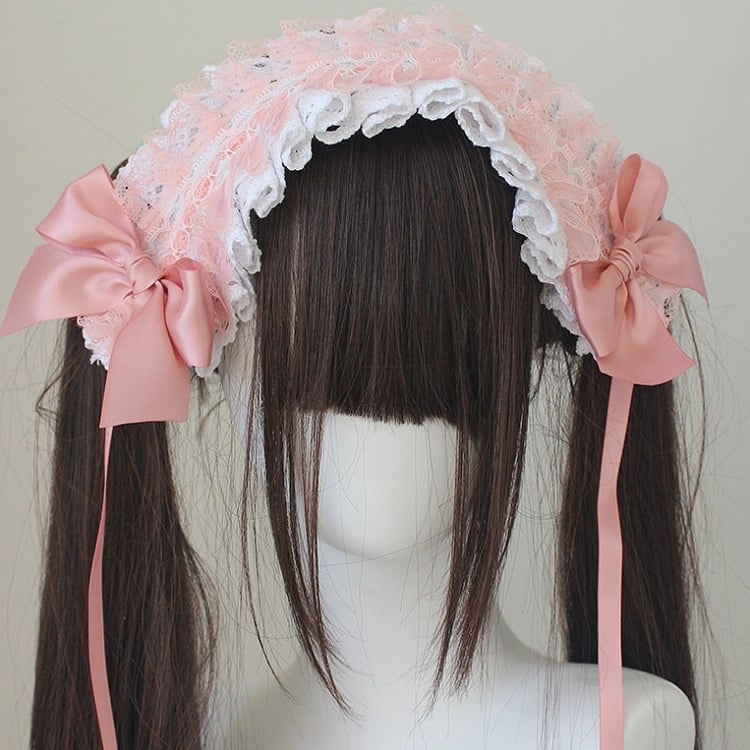 Bowknot Details Lace Trim Hairband