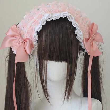 Bowknot Details Lace Trim Hairband