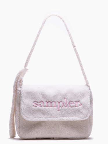 Letter Embroidered Fuzzy Tote Bag In Kawaii Bright White Style- Perfect For Fall And Winter