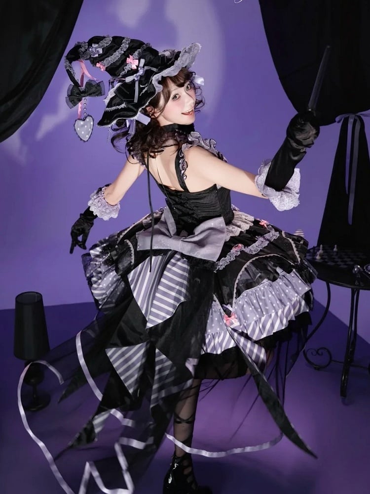 Magic Witch Lolita Hat Featuring Heart Pendant - SheepBallad
