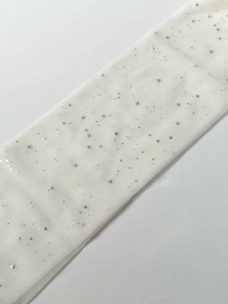 Tights White/Black/Nude Sequin Sheer with Decorations